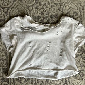 EMMA AND SAM DISTRESSED CROP TOP